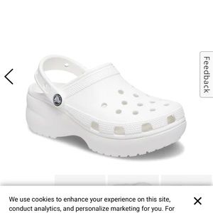 crocs womens platform clogs classic in white size 6